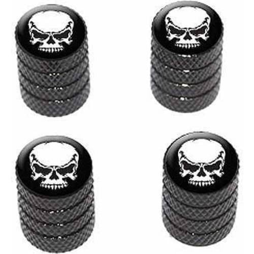 Tribal Skull on Black Tire Rim Valve Stem Caps Aluminum Tribal Skull on Black Tire Rim Valve Stem Caps Aluminum
